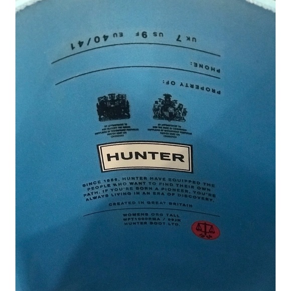 Hunter Boots Matte Tiffany Blue - light scuffing - Picture 6 of 8